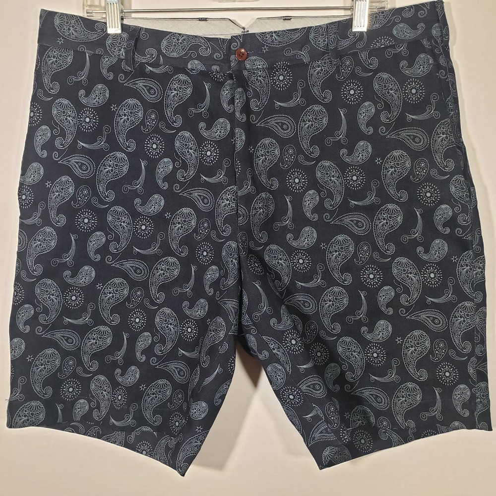 Williams & Kent Blue Denim Paisley Shorts 36